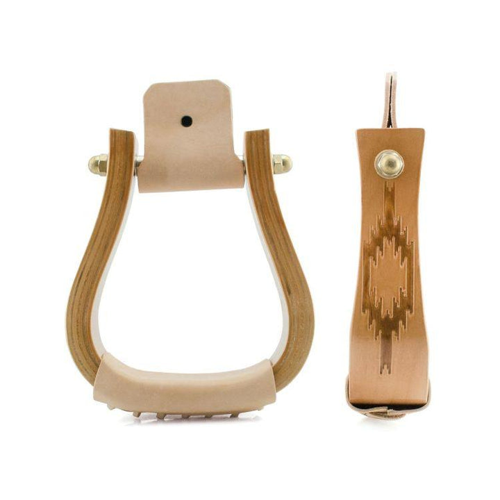Étriers western en bois de Pool's avec motif navajo