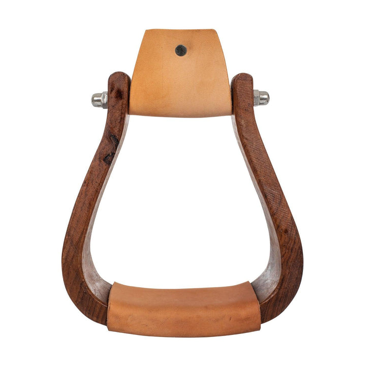 Étriers western en bois Pool's, large banc