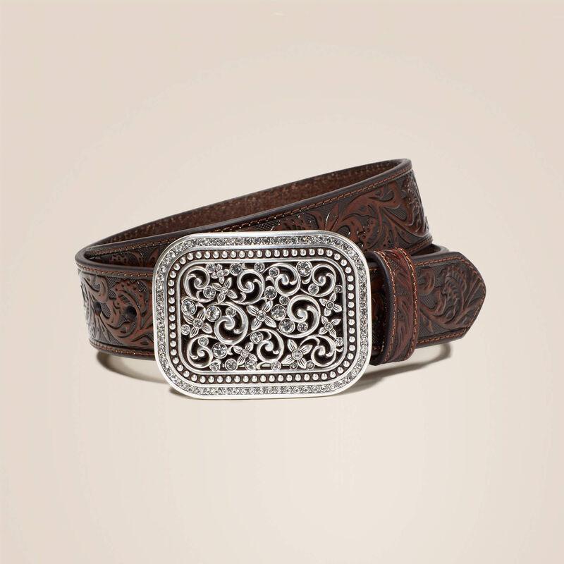 Ceinture à boucle en relief floral Ariat pour femme