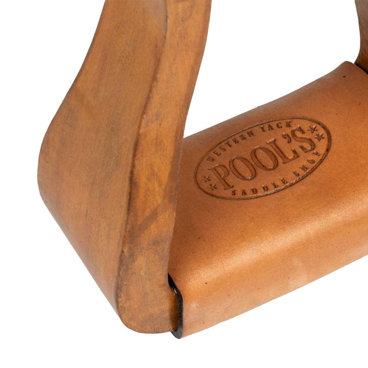 Étriers western larges en bois Pool's YS