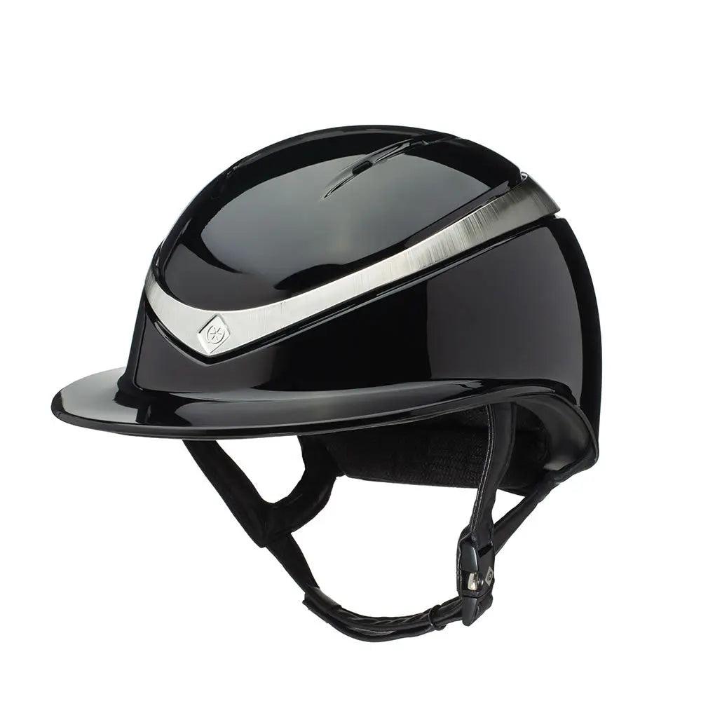 Charles Owen halo luxe (wide peak) helmet glossy black / platinium Charles Owen
